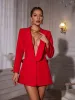 Dacre Back Cutout Flower Blazer In Red sold by Mew Mews