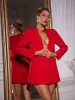 Dacre Back Cutout Flower Blazer In Red sold by Mew Mews