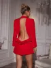 Dacre Back Cutout Flower Blazer In Red sold by Mew Mews