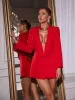 Dacre Back Cutout Flower Blazer In Red sold by Mew Mews