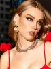 Jago Multi Layered Crystal Necklace In Gold sold by Mew Mews