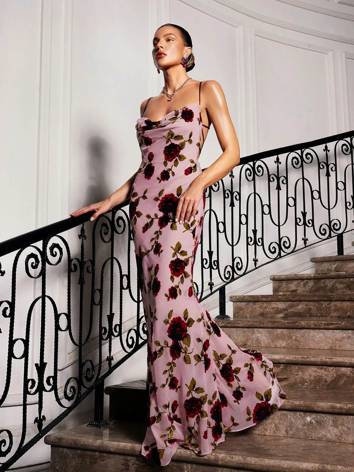 Gilead Spagehtti Floral Maxi Dress sold by Mew Mews