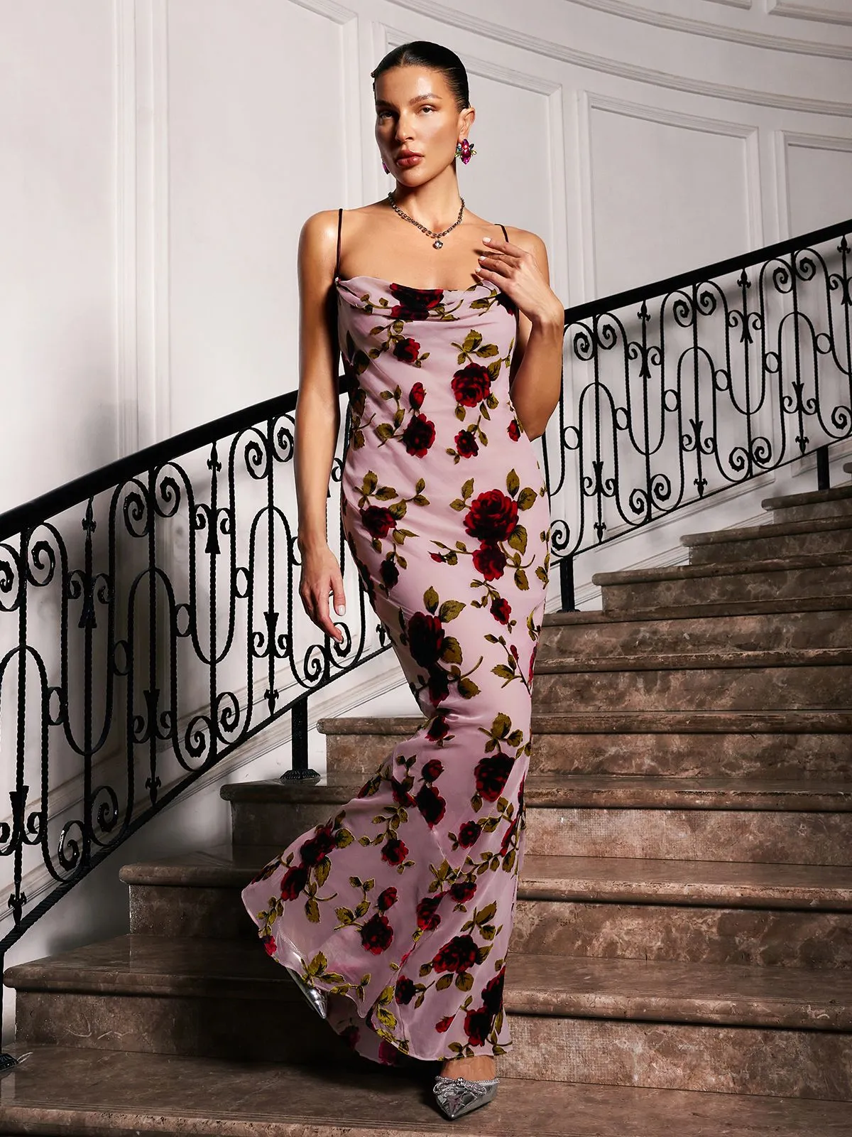 Gilead Spagehtti Floral Maxi Dress sold by Mew Mews product image thumbnail 4