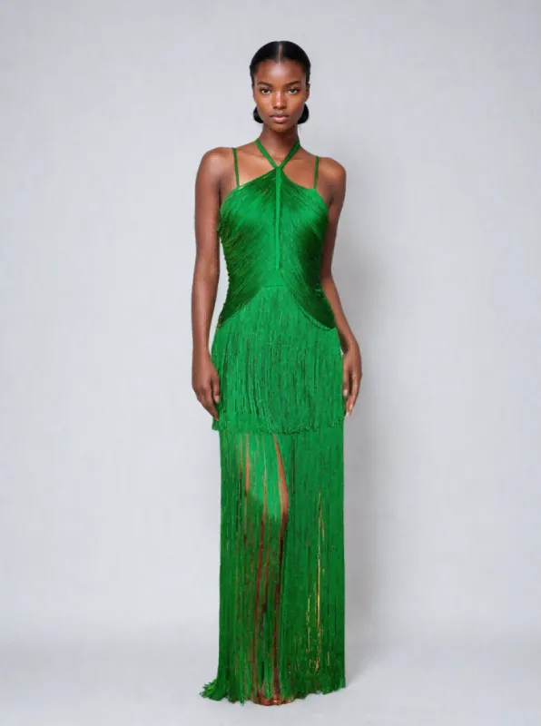 Izumi Fringe Bandage Maxi Dress sold by Mew Mews