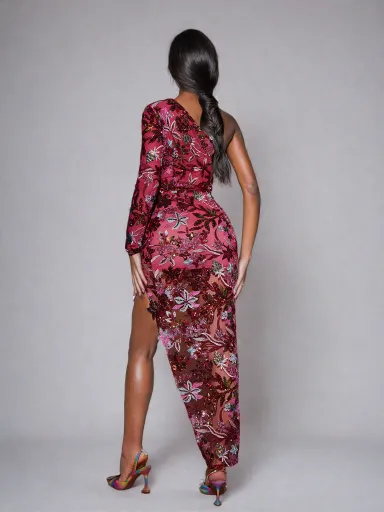 Annalee One Shoulder Flower Sequin Dress sold by Mew Mews product image thumbnail 3