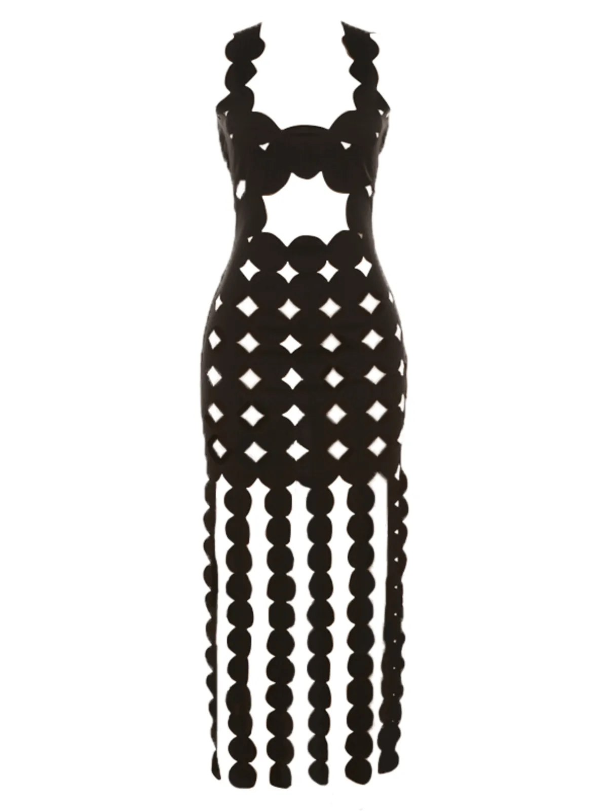 Nyx Circle Cutout Fringe Maxi Dress sold by Mew Mews product image thumbnail 4