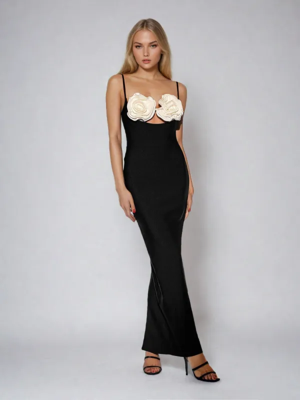 Juna Spaghetti Flower Hollow Bandage Dress sold by Mew Mews