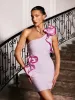 Galador One Shoulder Flower Bandage Mini Dress sold by Mew Mews