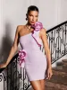 Galador One Shoulder Flower Bandage Mini Dress sold by Mew Mews