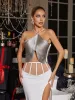 Bluma Halterneck Fringe Top In Grey sold by Mew Mews