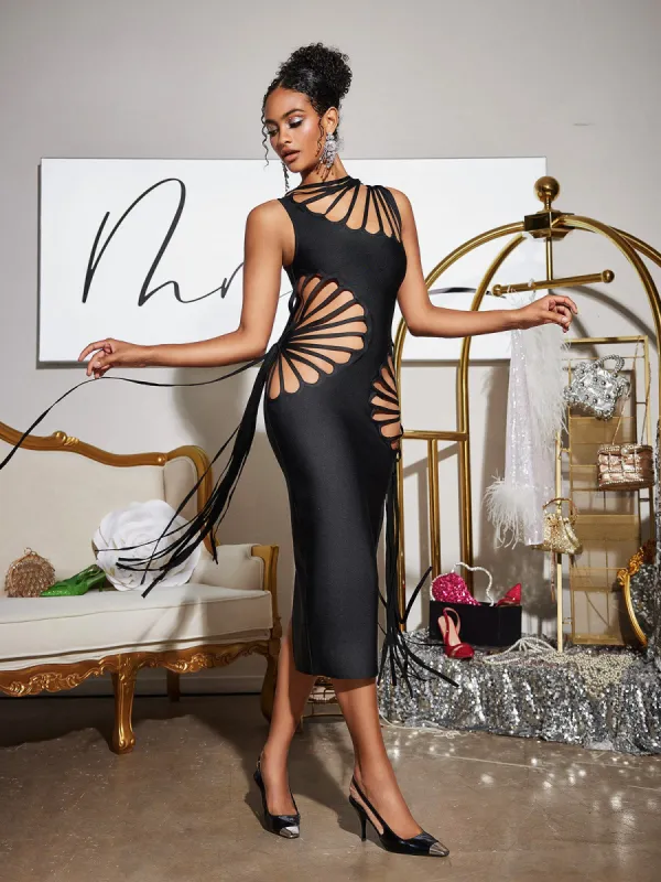 Tafari Cutout Bandage Midi Dress sold by Mew Mews
