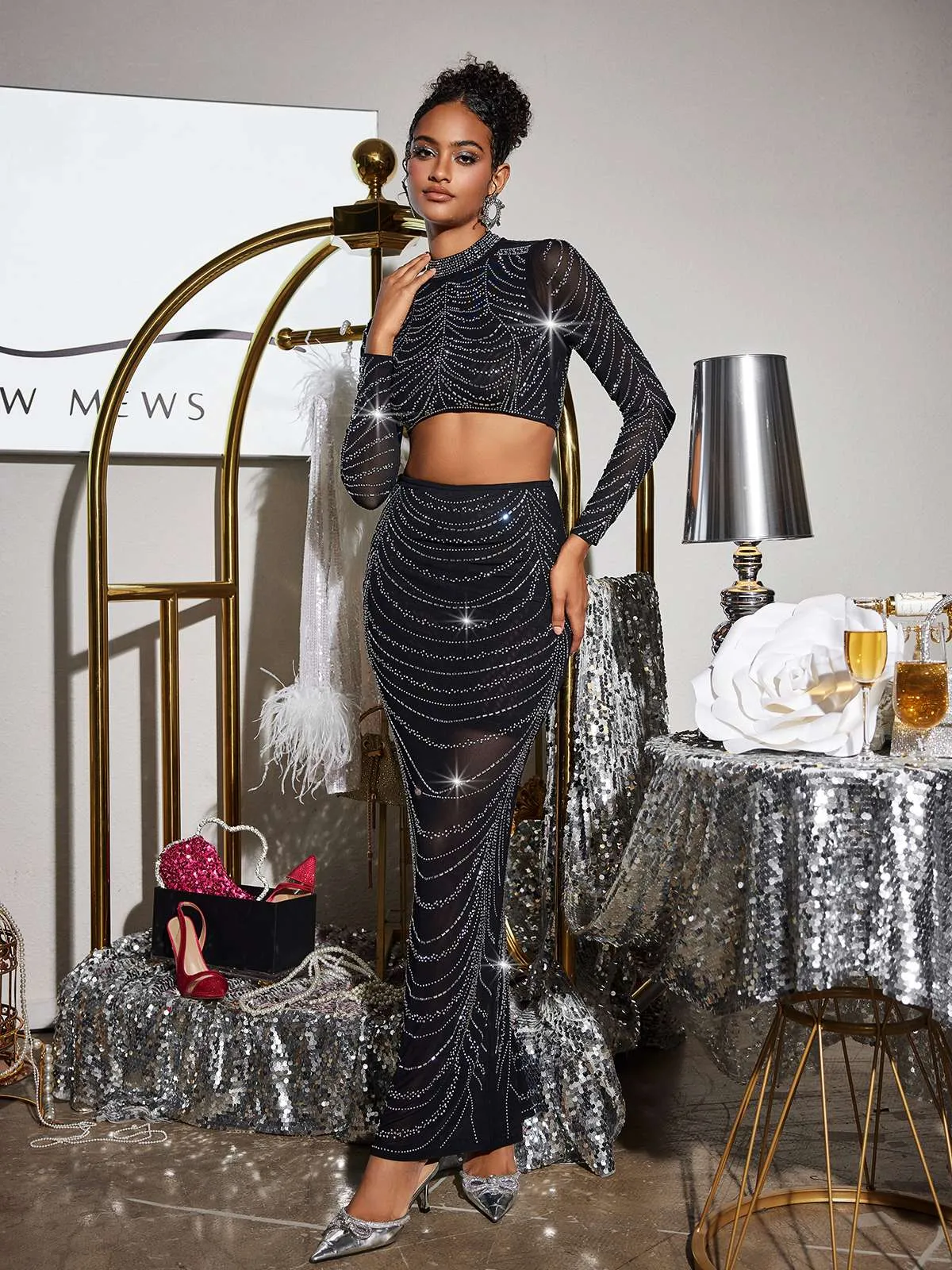 Anter Rhinestone Skirt Set sold by Mew Mews product image thumbnail 4