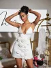 Mateo Pearl Flower Patchwork Bandage Dress In White sold by Mew Mews