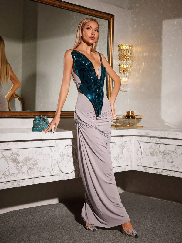 Nille Strapless Ruched Maxi Dress sold by Mew Mews