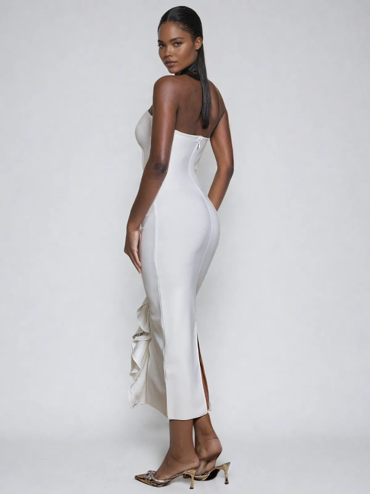 Amil Strapless Flower Rhinestone Bandage Dress sold by Mew Mews product image thumbnail 3