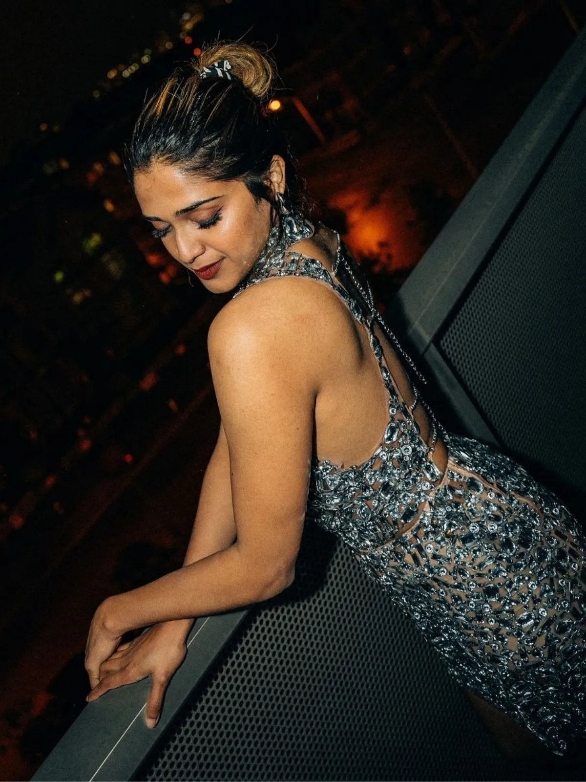 Rowdy Rhinestone Embellished Mesh Skirt Set sold by Mew Mews product image thumbnail 4