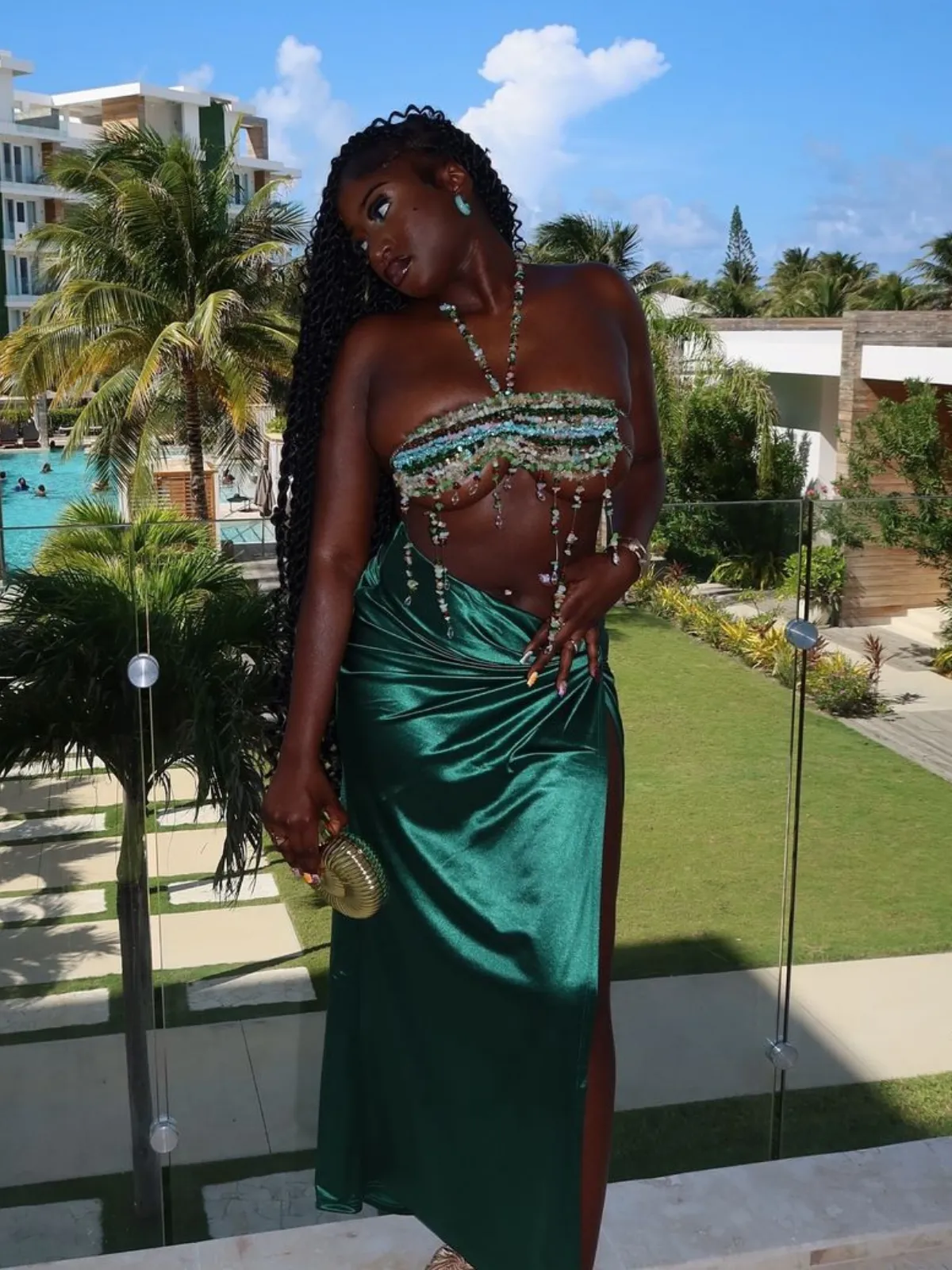 Linden Fringe Gemstone Beaded Bralette sold by Mew Mews product image thumbnail 2