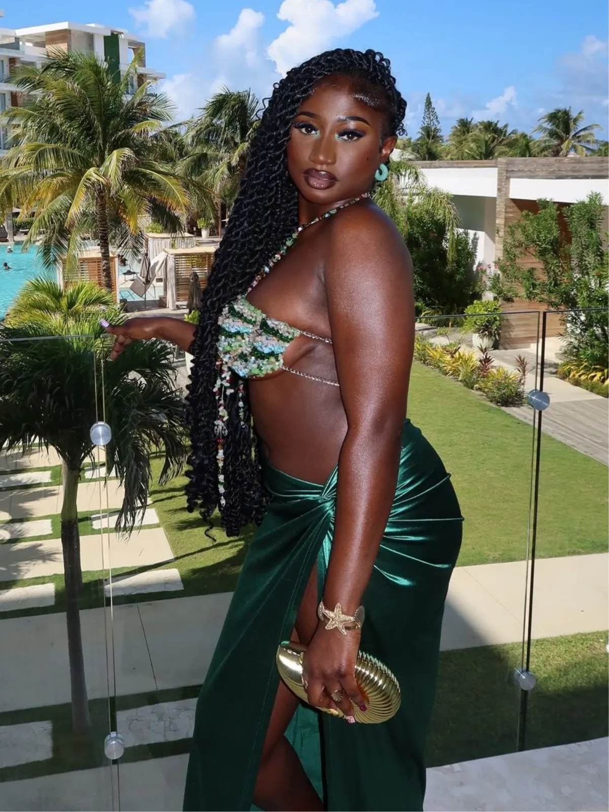 Linden Fringe Gemstone Beaded Bralette sold by Mew Mews product image thumbnail 4