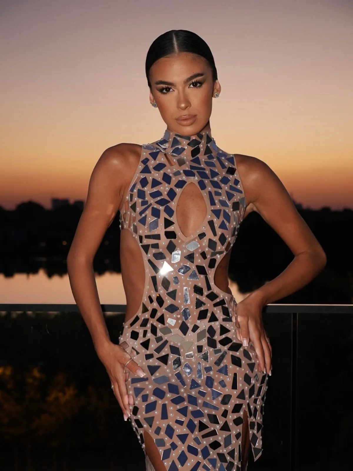 Eithan Embellished Cutout Maxi Dress sold by Mew Mews product image thumbnail 3