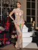 Rupok Turtleneck Rhinestone Maxi Dress sold by Mew Mews