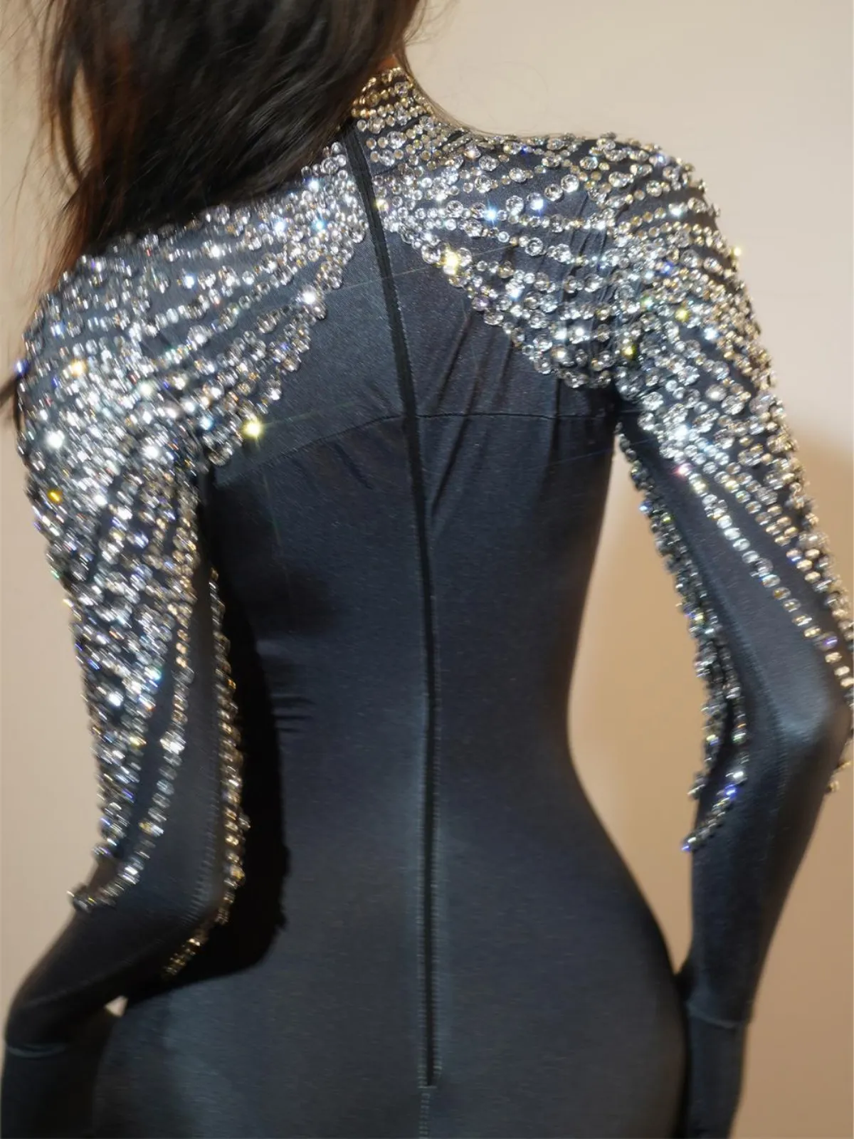 Bolboli Long Sleeve Rhinestone Jumpsuit sold by Mew Mews product image thumbnail 5