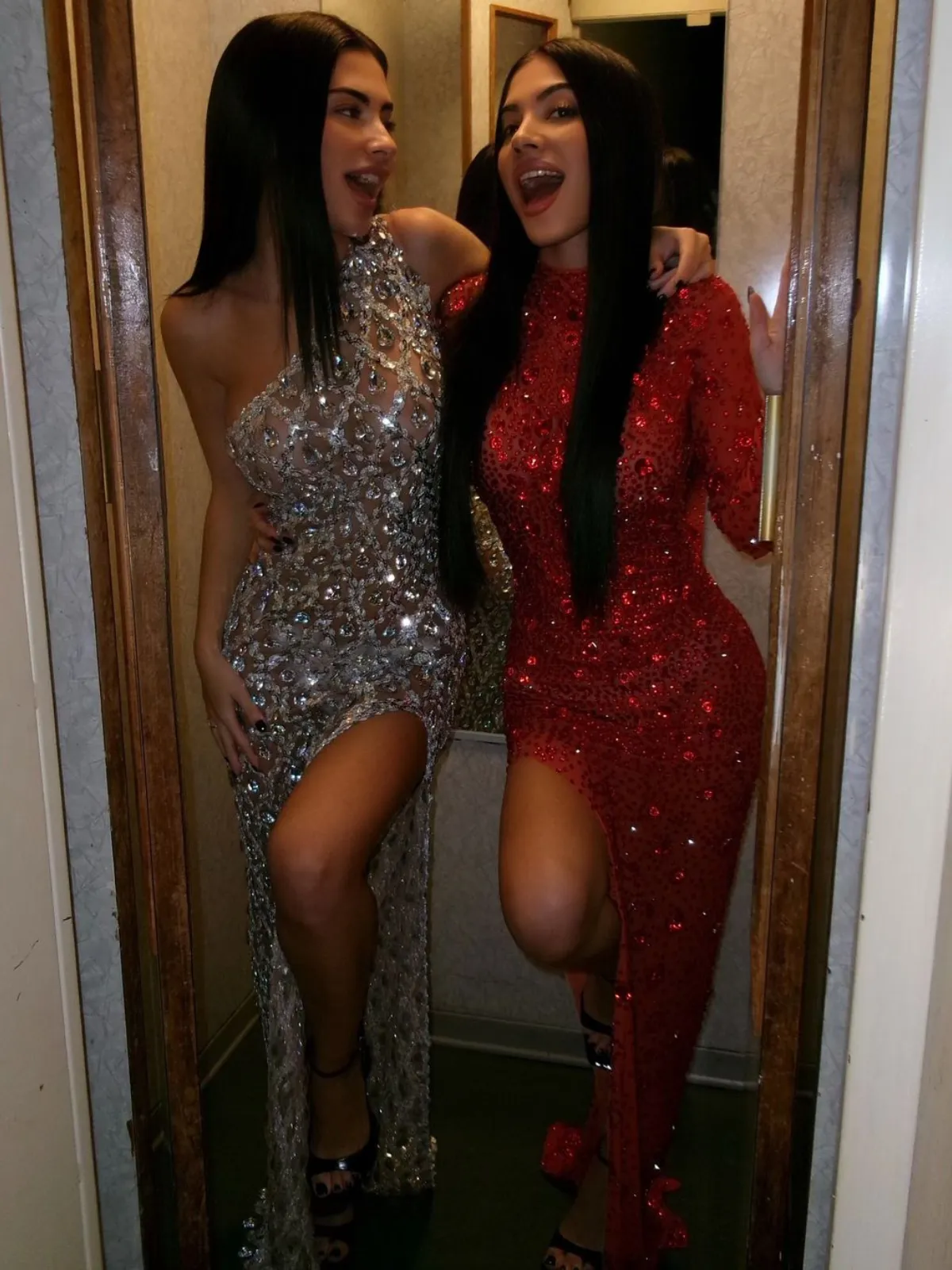 Liora One Shoulder Sequin Crystal Maxi Dress sold by Mew Mews product image thumbnail 4