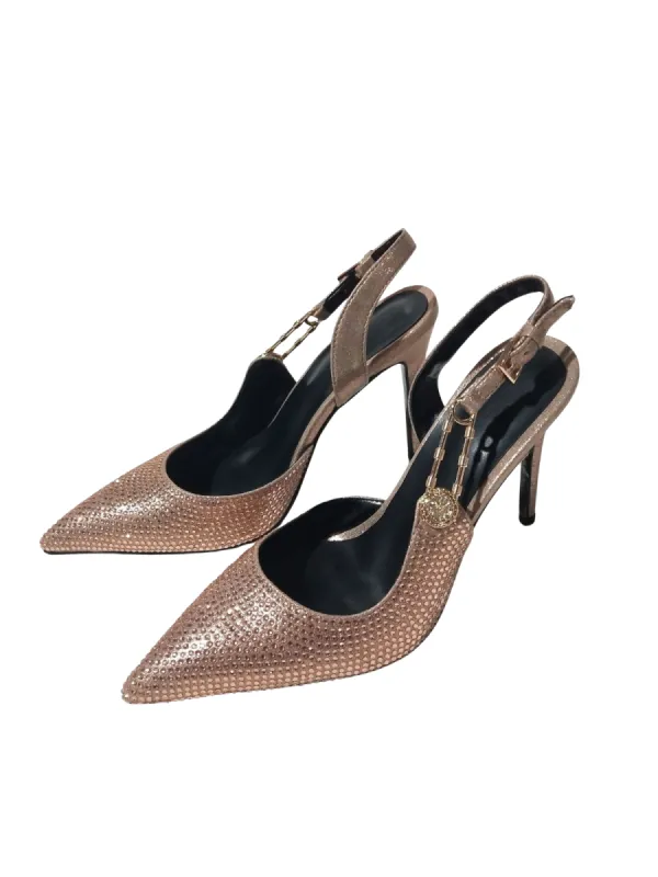 Jaxxon Crystal Heels In Champagne sold by Mew Mews
