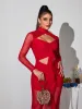 Bedelia Long Sleeve Cutout Mesh Maxi Dress sold by Mew Mews