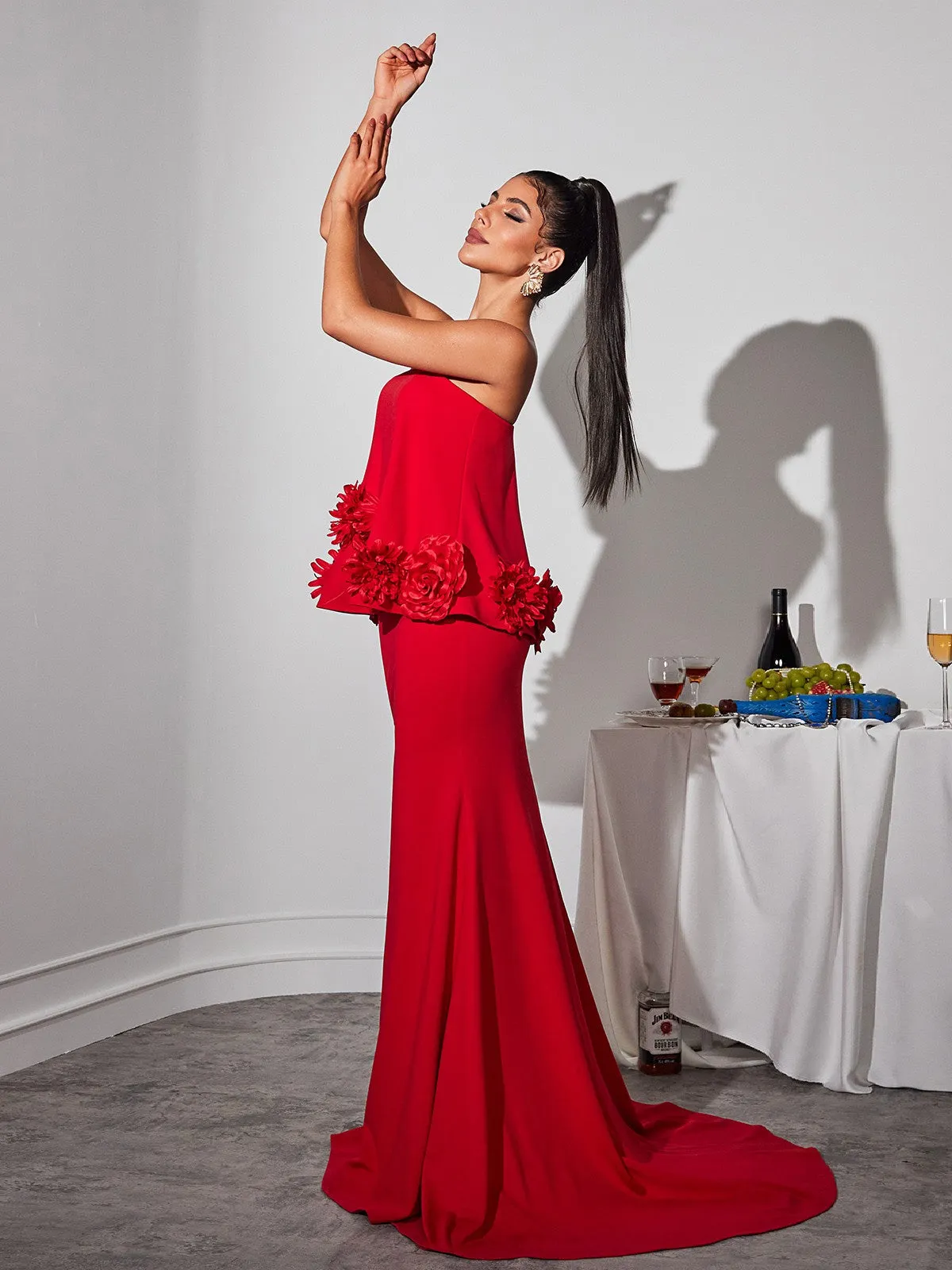Drucilla Strapless Flower Maxi Dress sold by Mew Mews product image thumbnail 5
