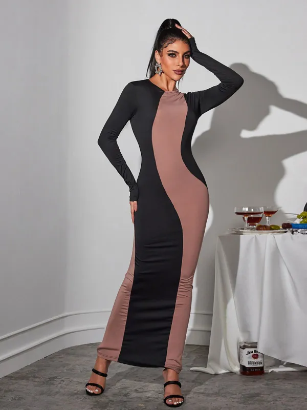 Katima Long Sleeve Printed Maxi Dress sold by Mew Mews