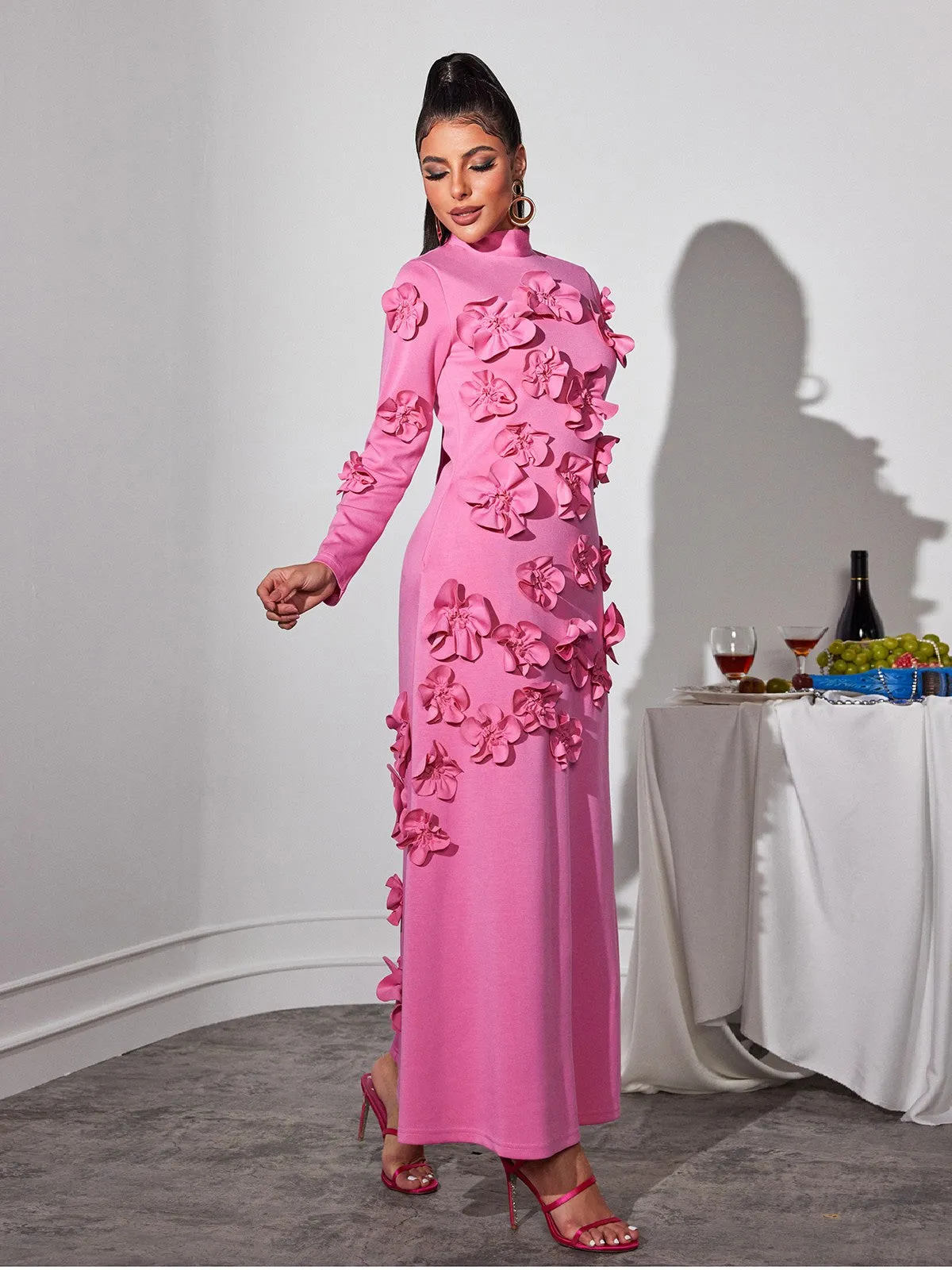 Liluri Long Sleeve Flower Maxi Dress sold by Mew Mews product image thumbnail 3