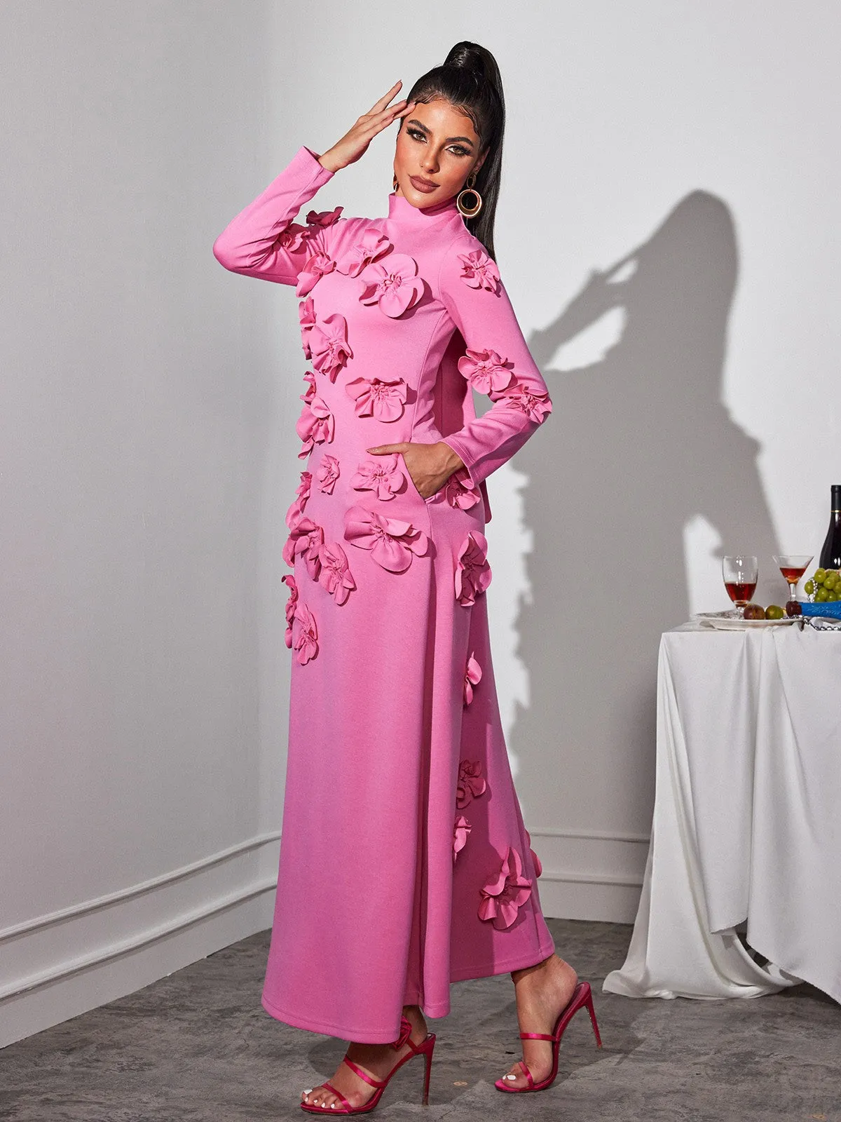 Liluri Long Sleeve Flower Maxi Dress sold by Mew Mews product image thumbnail 5