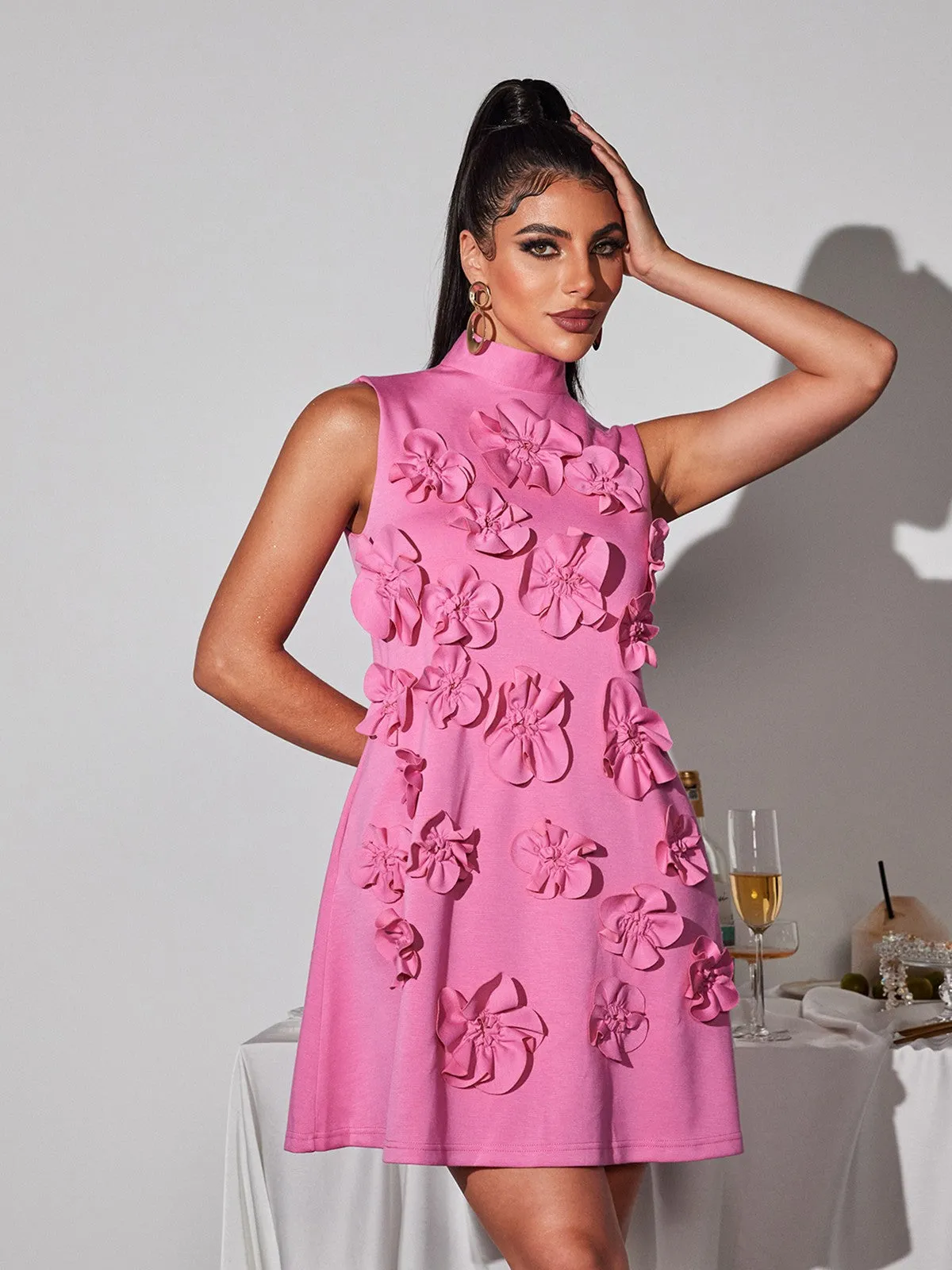 Liluri Sleeveless Flower Mini Dress sold by Mew Mews product image thumbnail 2