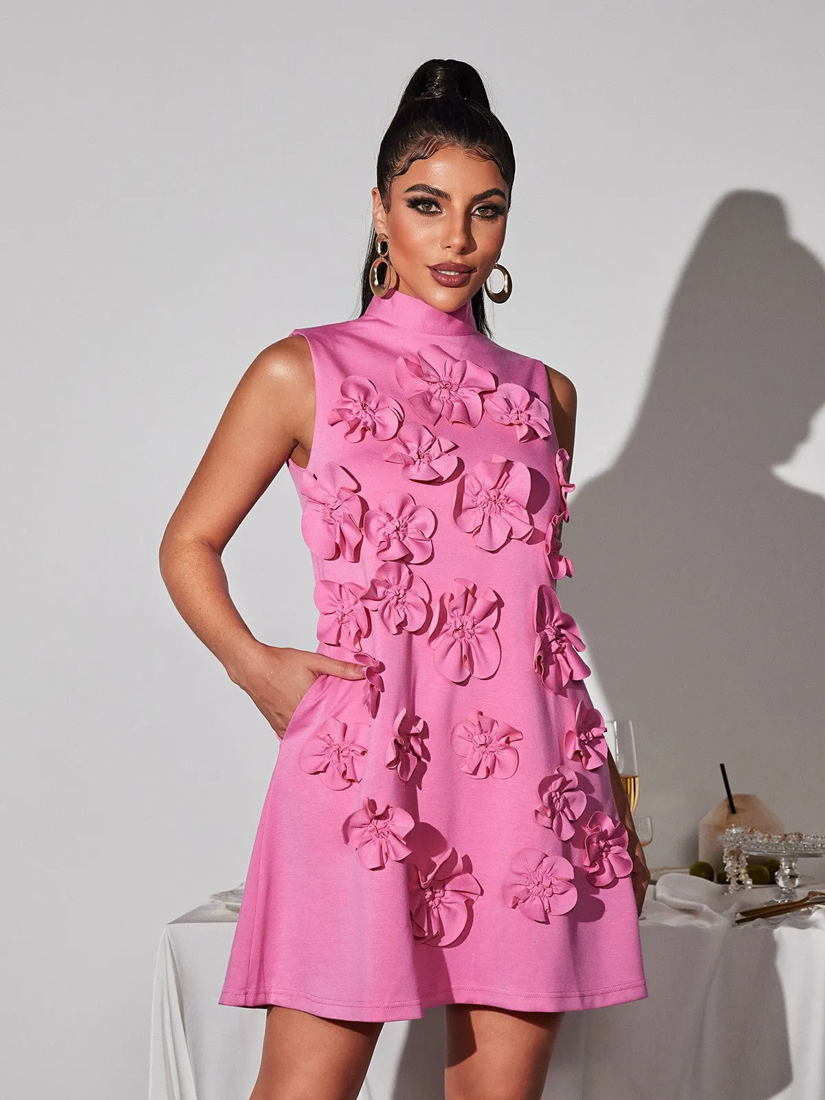 Liluri Sleeveless Flower Mini Dress sold by Mew Mews product image thumbnail 5