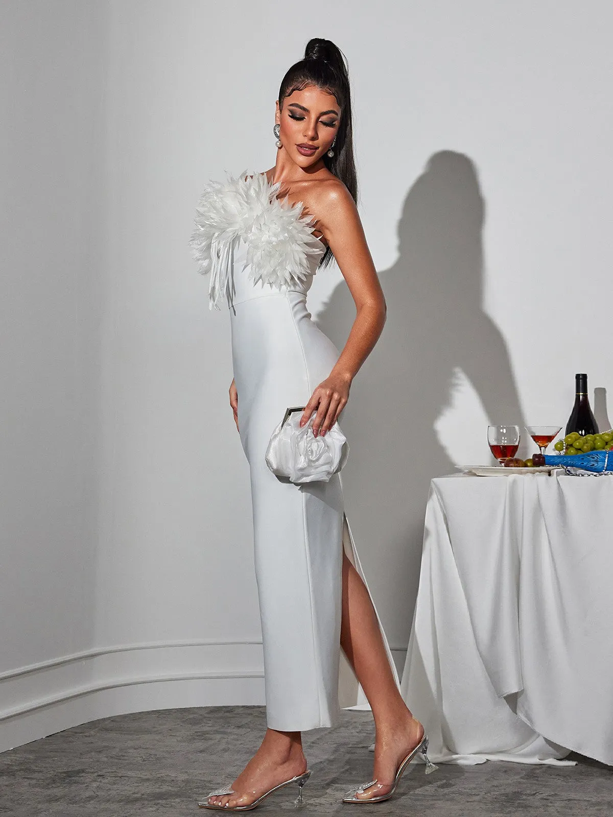 Étienne Flower Fringe Bandage Midi Dress sold by Mew Mews product image thumbnail 3