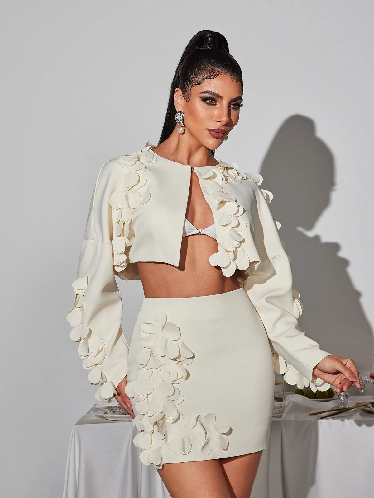 Jalissa Long Sleeve Flower Skirt Set sold by Mew Mews product image thumbnail 3