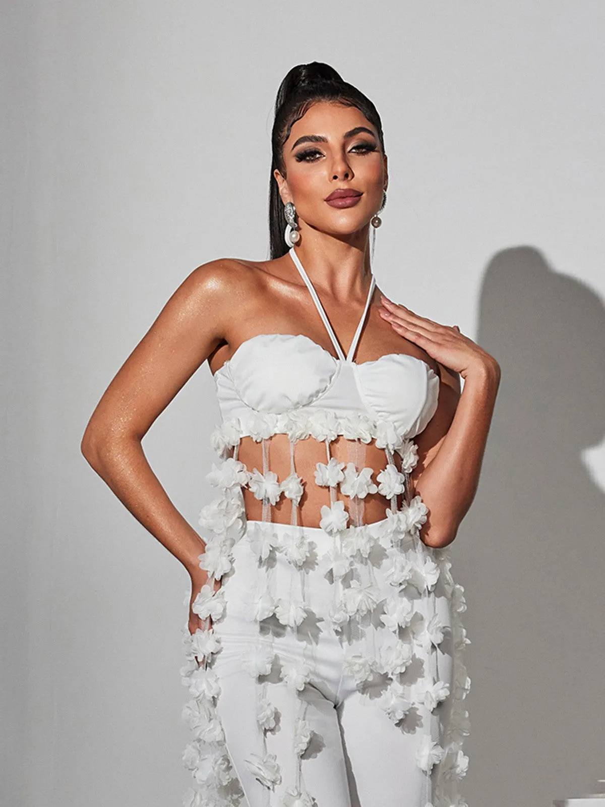 Kevon Halterneck Flower Pants Set sold by Mew Mews product image thumbnail 2