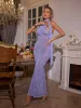 Birdy Halterneck Leopard Maxi Dress sold by Mew Mews