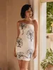 Yeni Strapless Flower Crystal Bandage Dress sold by Mew Mews