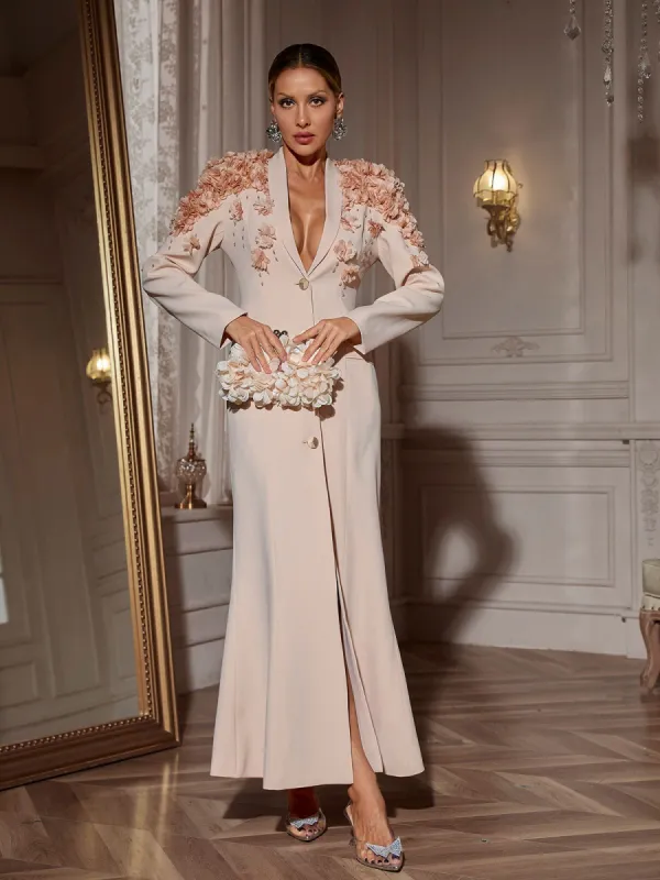 Berton Long Sleeve Flower Maxi Dress sold by Mew Mews