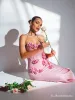 Arushi Strapless Flower Bandage Dress In Pink sold by Mew Mews