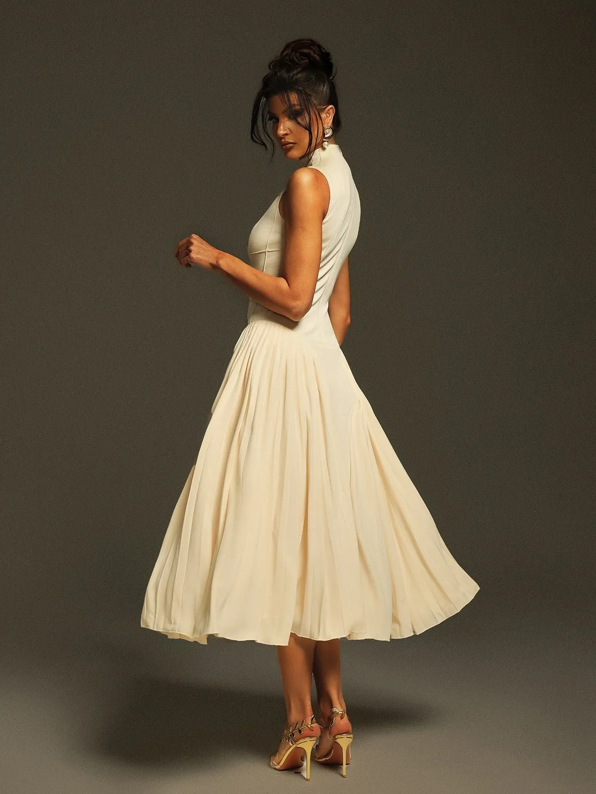 Thota Sleeveless Ruced Midi Dress sold by Mew Mews product image thumbnail 5