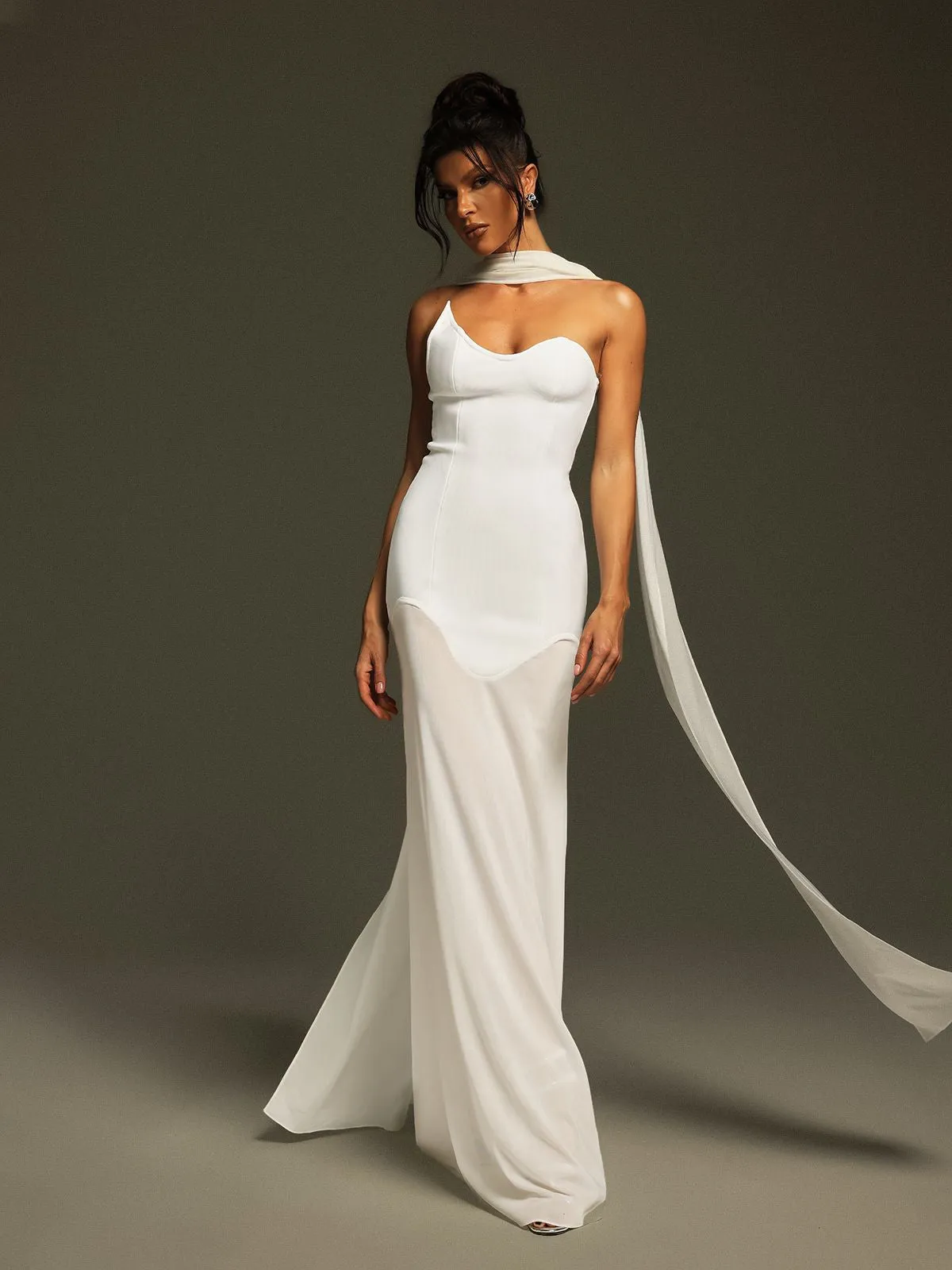 Emine Strapless Draped Bandage Maxi Dress sold by Mew Mews product image thumbnail 4