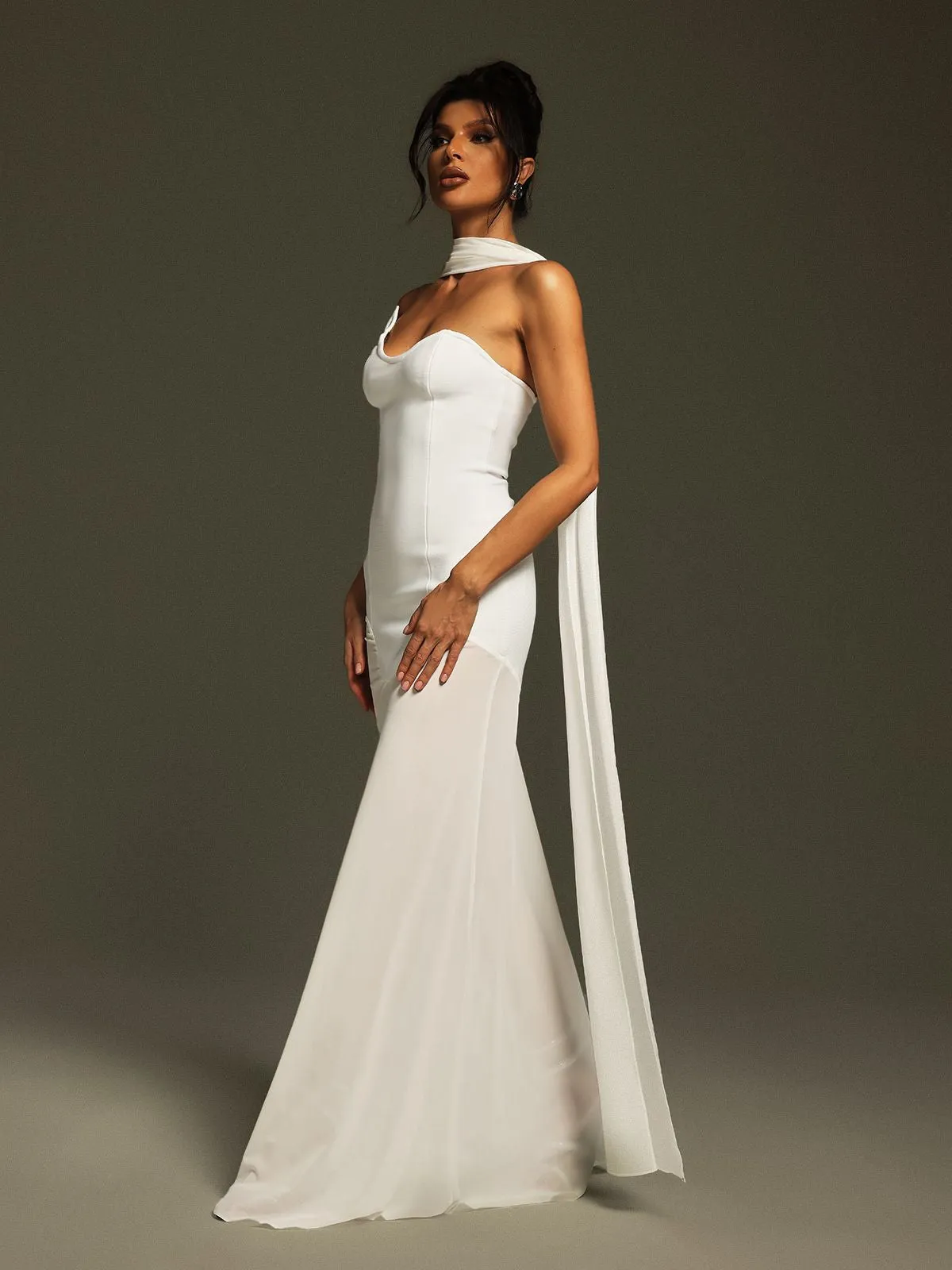Emine Strapless Draped Bandage Maxi Dress sold by Mew Mews product image thumbnail 5
