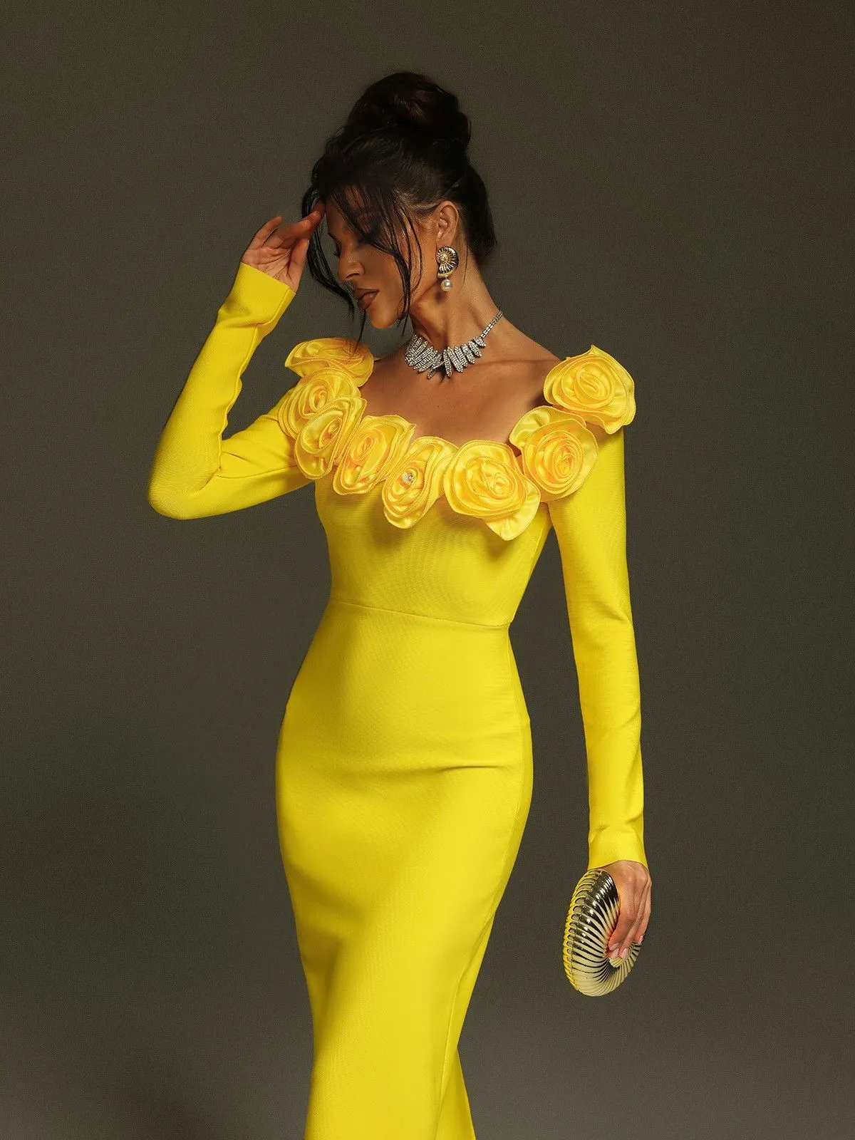 Pallavi Flower Bandage Maxi Dress sold by Mew Mews product image thumbnail 3