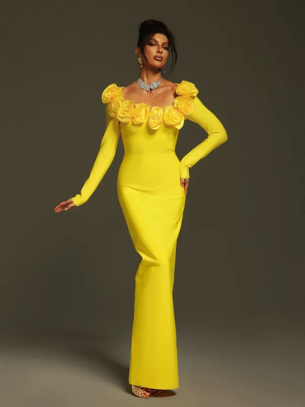 Pallavi Flower Bandage Maxi Dress sold by Mew Mews