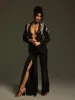 Cathia Rhinestone Split Blazer Set sold by Mew Mews