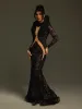 Denequa Long Sleeve Cutout Lace Maxi Dress sold by Mew Mews