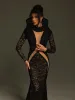 Denequa Long Sleeve Cutout Lace Maxi Dress sold by Mew Mews