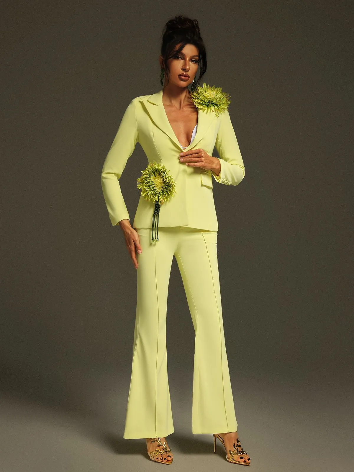 Jamaun Long Sleeve Flower Blazer Set sold by Mew Mews product image thumbnail 4